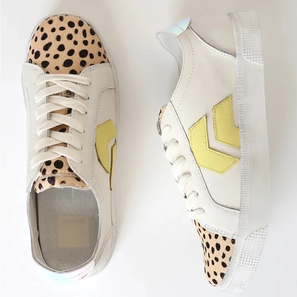 Women’s DOLCE VITA Zaga Calf Hair Leather Sneakers- Size 9 - Picture 2 of 10